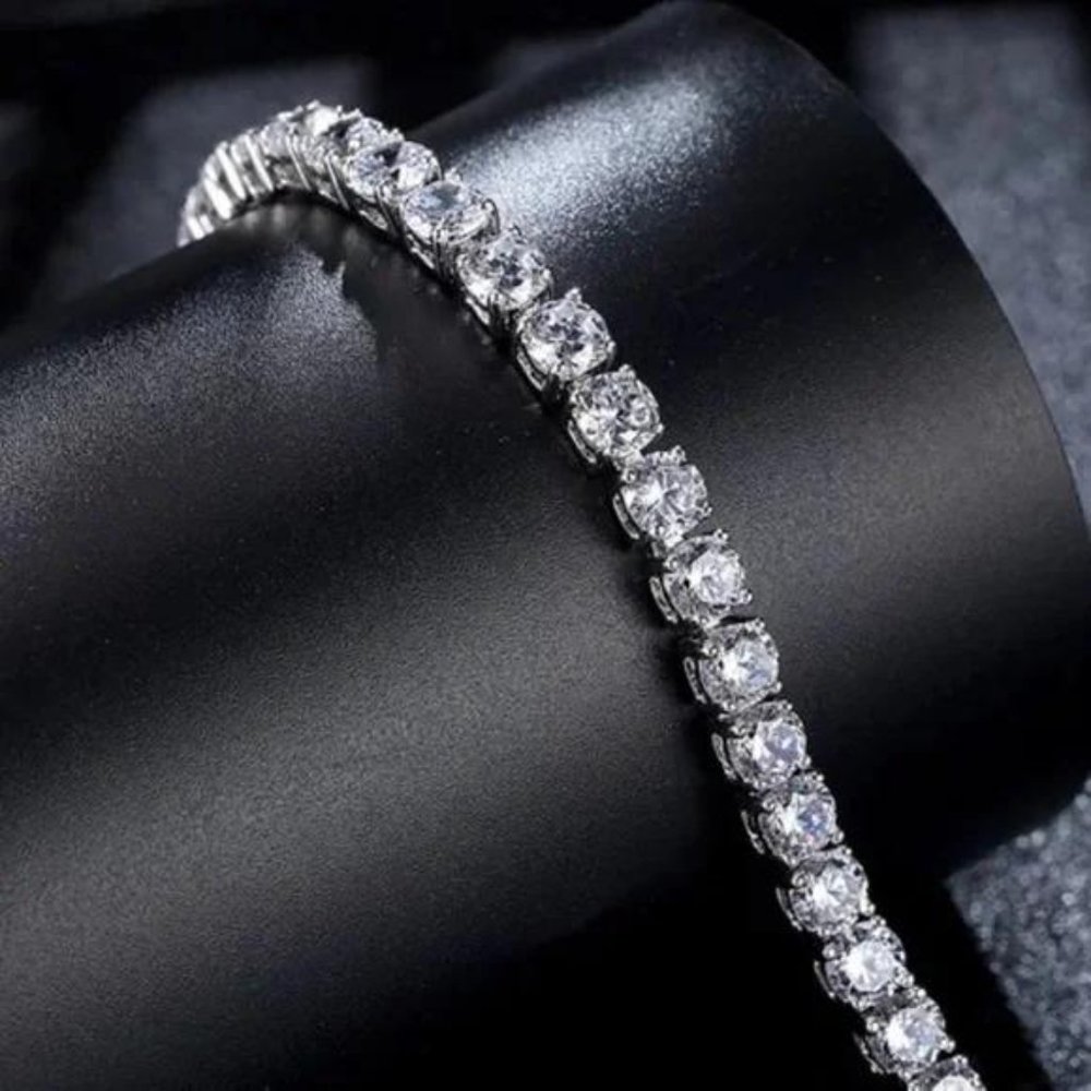 NEW 5MM 925 STERLING SILVER TENNIS BRACELET - Picture 4 of 5